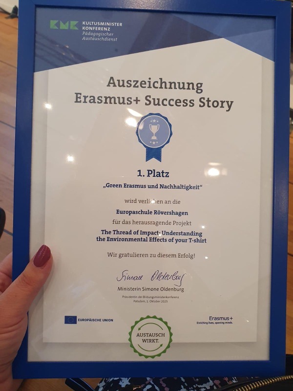 Auszeichnung Erasmus+ 2025